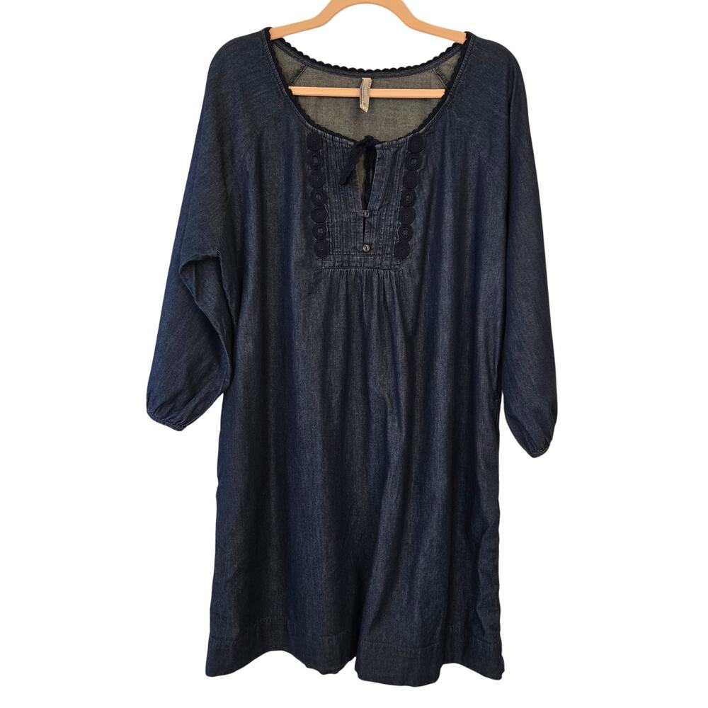 Long-Sleeve Popover Jean Mini Dress  Old Navy Size XL